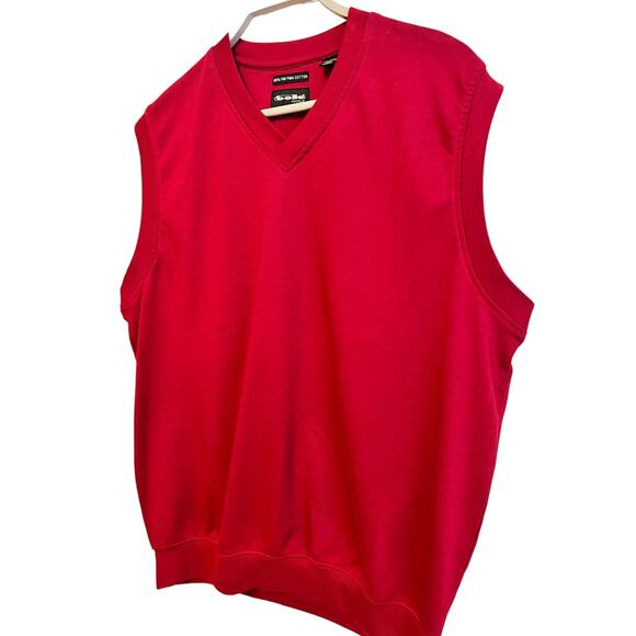 Bollé Men’s Golf Red Fine Pima Cotton V Neck Vest Size: Large - Picture 3 of 5